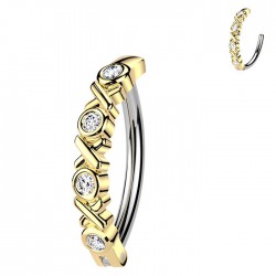 Piercing anneau pour nombril jaune criss cross (29)