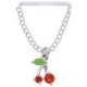 Piercing téton barbell 15 - Cerise pendante