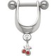 Piercing hélix 96 - Bouclier cerise