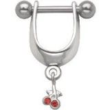 Piercing hélix 96 - Bouclier cerise