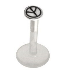 Piercing micro-labret PTFE 57 - Peace and love