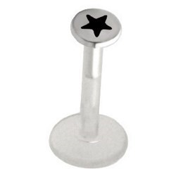 Piercing micro-labret PTFE 58 - étoile dans cercle