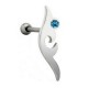 Piercing hélix 106 - Tribal strass bleu-clair