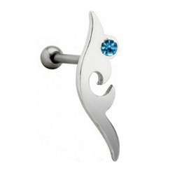 Piercing hélix 106 - Tribal strass bleu-clairs