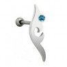 Piercing hélix 106 - Tribal strass bleu-clair