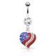Piercing nombril cristal 34 - Férido coeur USA