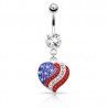 Piercing nombril cristal 34 - Férido coeur USA