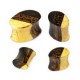 Plug courbe ovale en bois exotiques (OR74)