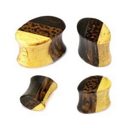 Plug courbe ovale en bois exotiques