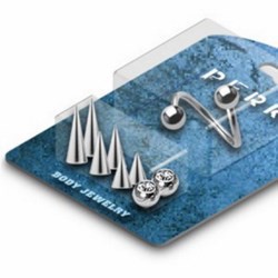 Pack de piercings spirales 1 - Pointes et boule avec strass