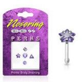 Pack de piercings nez 0.8mm 07 - Argent violet