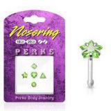 Pack de piercings nez 0.8mm 09 - Argent vert pomme