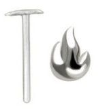 Piercing nez pliable 0.5mm 91 - Flamme