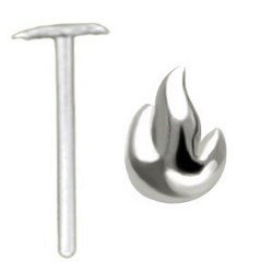 Plug D'oreille Acrylique Motif Flammes - Tunnel Pour Extension, Marque Inoki, Neuf Avec étiquettes