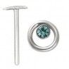 Piercing nez pliable 0.5mm 112 - Esclave strass bleu-clair