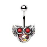 Piercing nombril hibou aux yeux rouges (136)