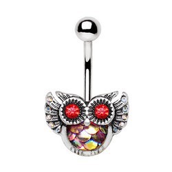 Piercing nombril hibou aux yeux rouges (136)
