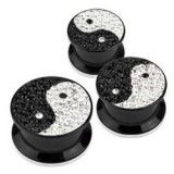 Plug dévissable acrylique yin yang multistrass
