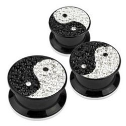 Plug dévissable acrylique yin yang multistrass