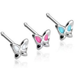 Piercing nez droit 0,8mm 34 - Papillon