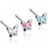 Piercing nez droit 0,8mm 34 - Argent Papillon