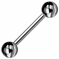 Piercing langue 91 - Noir et gris