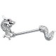 Piercing téton barbell 69 - Dragon oeil rouge