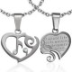 Pendentif pour couple 43 - Deux coeurs gris