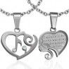 Pendentif pour couple 43 - Deux coeurs gris