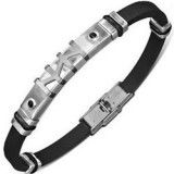 Bracelet prestige 08 - Caoutchouc et acier