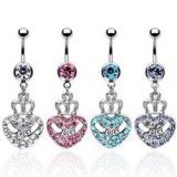 Piercing nombril coeur 71 - Couronne