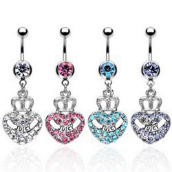 Piercing nombril coeur 71 - Couronne