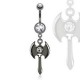 Piercing nombril gothique motif hache noir (53)