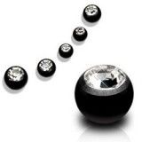 Boule black avec cristal 1,2mm