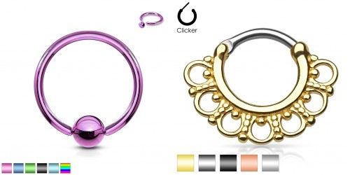 Anneaux pour piercings au septum