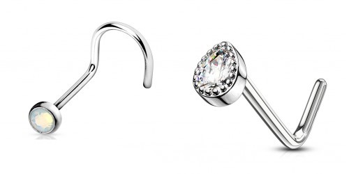 Les piercings de nez, narine courbés