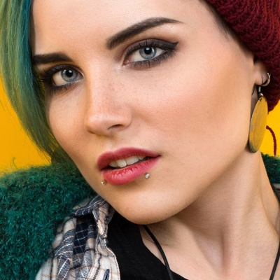  Piercing snake-bites avec deux piercings jaunes cristal transparent 