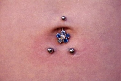 Piercing nombril surface horizontal