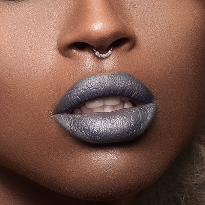  Piercing septum gold-ip rose avec des strass 