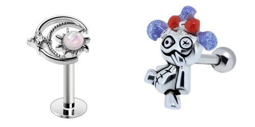 Micro-barbells et micro-labrets pour piercing anti-hélix