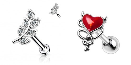 barbell et labret pour piercing conch