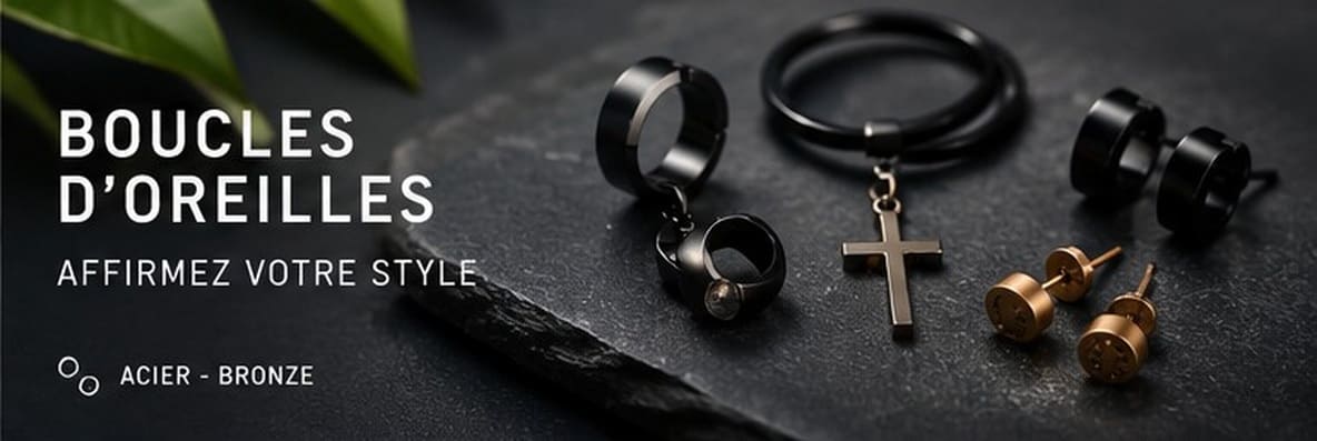 Boucles d’oreilles acier & bronze | Élégantes et tendance