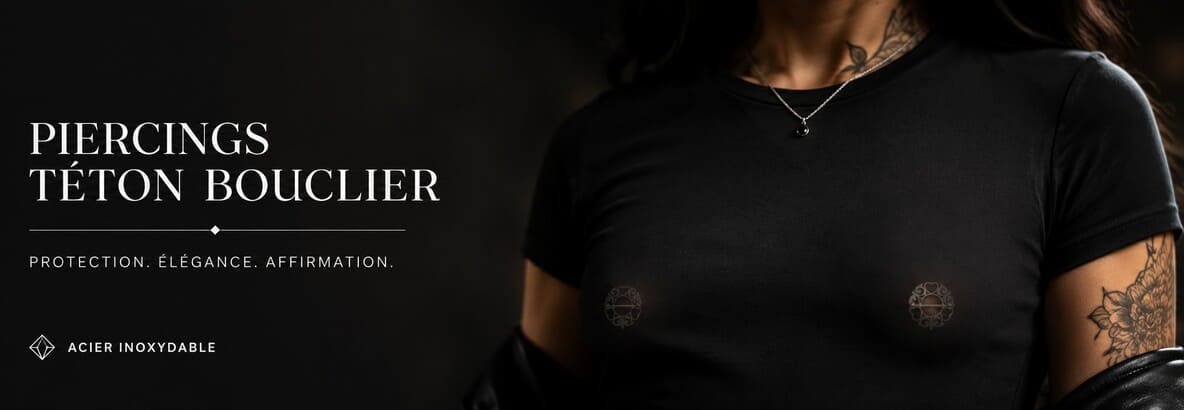 Piercing téton bouclier : bijoux shield élégants | Livraison rapide